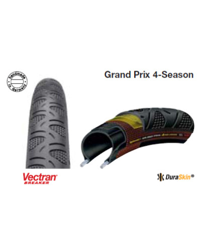 Покрышка Continental Grand Prix 4-Season, 700 x 23C, (23-622) складная, 2x Vectran™Breaker – DuraSki