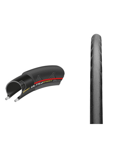 Покрышка Continental Ultra Sport II, 700 x 25C, 25-622, чёр./крас. складная PureGrip Compound – Perf