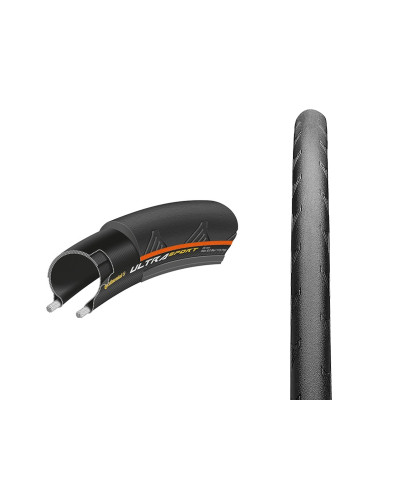 Покрышка Continental Ultra Sport II, 700 x 25C, 25-622, чёр./оранж. PureGrip Compound – Performance 