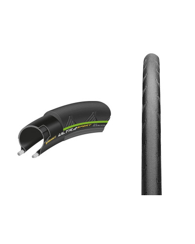 Покрышка Continental Ultra Sport II, 700 x 25C, 25-622, чёр./зелён. PureGrip Compound – Performance 