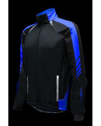 Велокуртка 12-691 Tolmezo WJ-1326 Black/Blue TPU Thermal (Windstopper, Waterproof, Breathable) PRO с