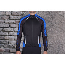 Велокуртка 12-692 Tolmezo WJ-1326 Black/Blue TPU Thermal (Windstopper, Waterproof, Breathable) PRO с