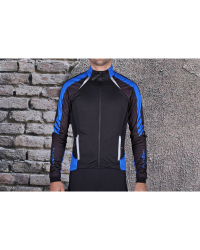 Велокуртка 12-692 Tolmezo WJ-1326 Black/Blue TPU Thermal (Windstopper, Waterproof, Breathable) PRO с