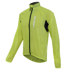 Велокуртка/дождевик 12-741 Saronno WJ-1412 Yellow Ref Men Pro Light  Rain Jacket с длин. молнией. со