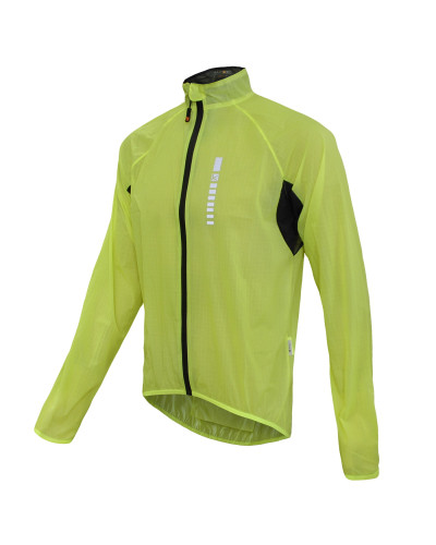 Велокуртка/дождевик 12-741 Saronno WJ-1412 Yellow Ref Men Pro Light  Rain Jacket с длин. молнией. со