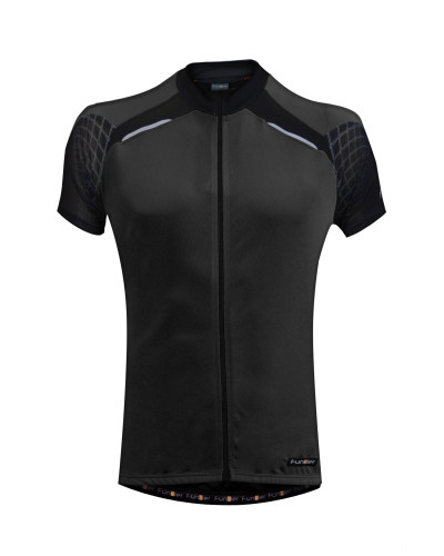 Велофутболка  12-576 детская Firenze Kids J-730-7-K Black Kids SS Jersey с молнией M(10) черная FUNK