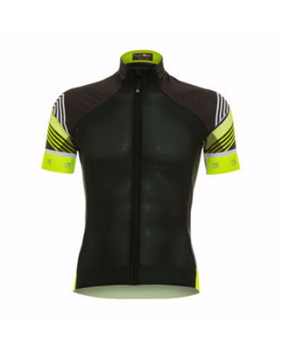 Велофутболка 12-549 SORRENTO-3 J-830 Black/Yellow Men Elite SS Jersey с длин. молнией со светоотр. с