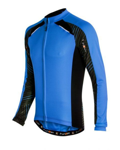 Велофутболка 12-604 J-730-6-L с длин.руквом Firenze Blue со светоотр. синяя с молнией S Funkier