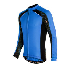 Велофутболка 12-605 J-730-6-L с длин.руквом Firenze Blue со светоотр. синяя с молнией M Funkier