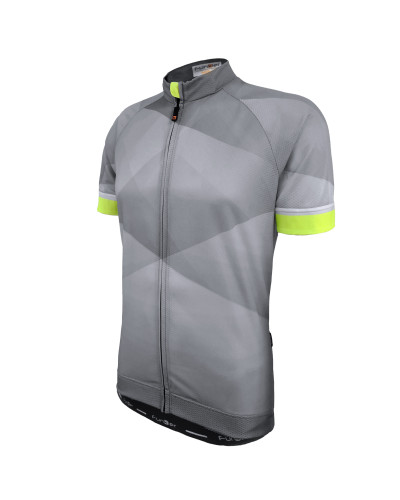 Велофутболка 12-637 J-848 Piacenza Grey/Yellow Men Pro SS Jersey с длин.молнией и водонепрониц. корм