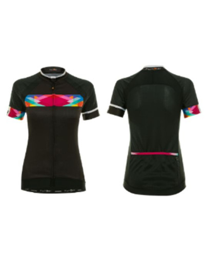 Велофутболка 12-771 женская Nugola JW-854 Black Women PRO SS Jersey черная с цвет. вставками M FUNKI
