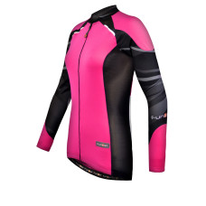 Велофутболка 12-789 женская Firenze С ДЛИННЫМ РУКАВОМ  JW-730-7-LW Pink Black Women Active LS Therma