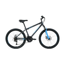 Велосипед ALTAIR MTB HT 24 2.0 disc (24"6 ск. рост 12") 2020-2021, темно-серый/голубой RBKT11N4P003