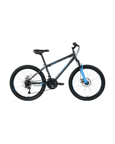 Велосипед ALTAIR MTB HT 24 2.0 disc (24"6 ск. рост 12") 2020-2021, темно-серый/голубой RBKT11N4P003