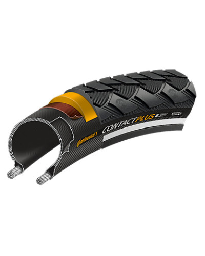 Покрышка Continental CONTACT Plus, 24 x 1.75, 47-507, чёр./чёр. Reflex, SafetyPlus Breaker – 3/180 T