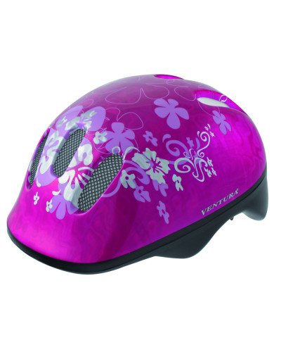 Шлем .детский/подростк. 5-731001 с сеточкой 6отв. 52-56см FLOWER/розовый (10) M-WAVE