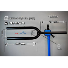 Вилка 29" MTB, ригидная COURIER-2, 1-1/8" (28,6), безрезьбовая, DISK Brake, шток 275 мм, Black (УТ00