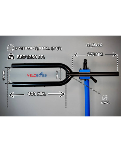 Вилка 29" MTB, ригидная COURIER-2, 1-1/8" (28,6), безрезьбовая, DISK Brake, шток 275 мм, Black (УТ00