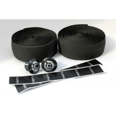 Лента на руль 3-120 CHBT корковая+крепеж+заглушки на руль черная CLARK`S
