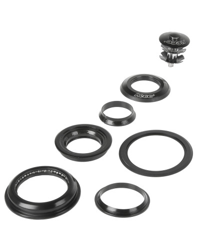 Рулевой набор 5-390322 сталь полуинтегр. полукартр. 1 1/8"-1,5" 28,5/44/55/39,8мм черный NECO