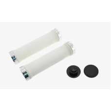 Ручки .CLO201 на руль 3-446 резиновые 130мм с 2 фиксат. бело-серебристые анодир. CLARK`S