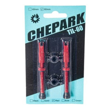 Ниппель Chepark бескамерный presta 60мм, черный анодированный (пара)