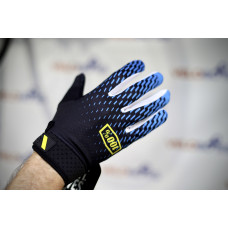 Перчатки 100% Ridefit gloves черный/синий/белый, р-р M, на липучке