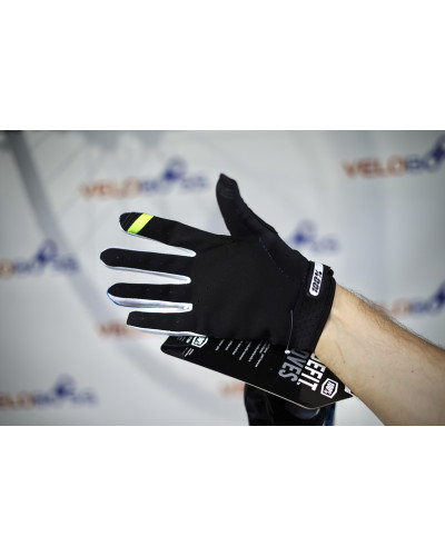 Перчатки 100% Ridefit gloves черный/синий/белый, р-р M, на липучке