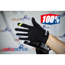 Перчатки 100% Ridefit gloves черный/синий/белый, р-р M, на липучке
