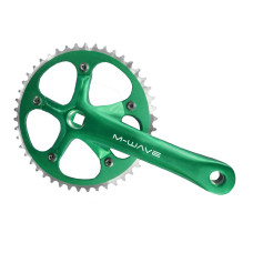 Система 5-350605 пер. 1ск. SingleSpeed облегч алюм. 1/2х1/8 смен. зв. 46зуб. 165мм зеленая M-WAVE