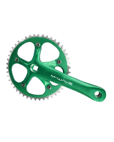 Система 5-350605 пер. 1ск. SingleSpeed облегч алюм. 1/2х1/8 смен. зв. 46зуб. 165мм зеленая M-WAVE