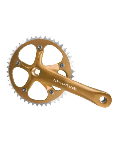 Система 5-350606 пер. 1ск. SingleSpeed облегч алюм. 1/2х1/8 смен. зв. 46зуб. 165мм золотистая M-WAVE