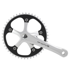Система 5-350630 пер. 1ск. SingleSpeed облегч алюм. 1/2х1/8 смен. зв. 46зуб. 165мм сер.-черн. M-WAVE