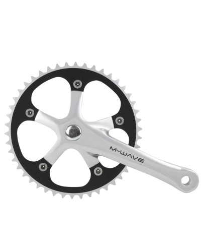 Система 5-350630 пер. 1ск. SingleSpeed облегч алюм. 1/2х1/8 смен. зв. 46зуб. 165мм сер.-черн. M-WAVE