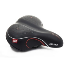 Седло комфортное с гелем, 246*206мм, черное с красным, европодвес Vinca Sport