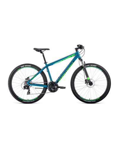 FORWARD APACHE 27,5 3.0 disc (27,5" 21 ск. рост 15") (бирюзовый/светло-зеленый, RBKW0M67Q041)