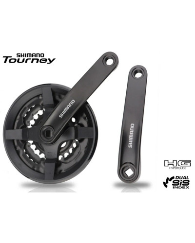 Система TOURNEY SHIMANO 48/34/24 AFCTY301C888CL 6-8ск.170мм с защитой черная SHIMANO