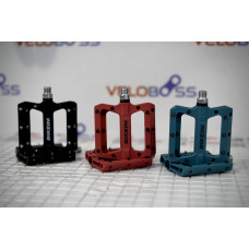 ПЕДАЛИ BIKEIN PRO НЕЙЛОНОВЫЕ ЧЕРНЫЕ ШИРОКИЕ, НА ПРОМПОДШИПНИКАХ, РЕЗЬБА 9/16, ПАРА