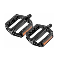 Педали 5-312014 алюминий широкие, с полимерн. подшип. 84*90мм, с отражат. черные M-WAVE