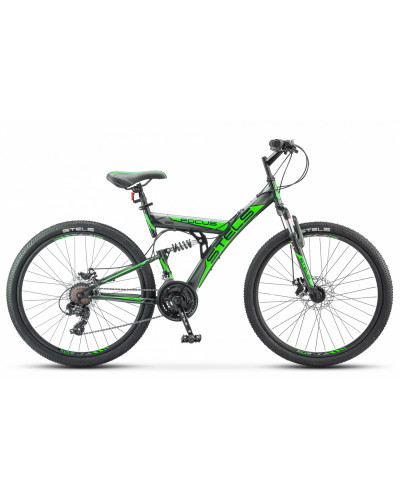Велосипед STELS Focus MD 26 21-sp V010 18" чёрный/зелёный