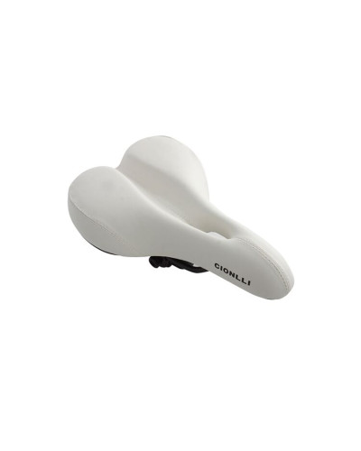 Седло актив MTB Series CIONLLI 6087, 260х175 мм, с замком (белый, 1SA000003500)