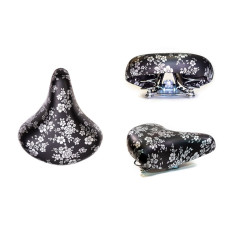 Седло комфорт 245х210 мм HF-AZ-0801B с замком (black/flower, УТ00019353)