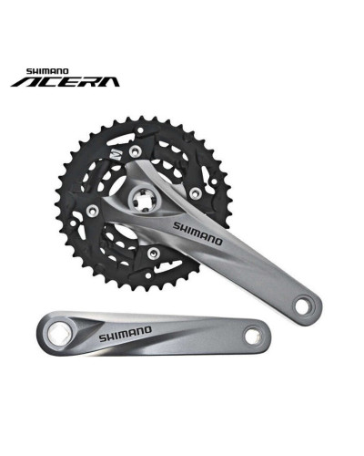 Комплект шатунов (система) SHIMANO FC-M3000 ACERA, 170 мм,  9/16", SQR, 40х30х22T (черный/серый, AFC