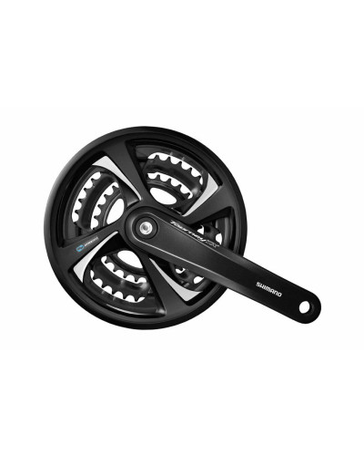 Комплект шатунов (система) SHIMANO FC-TX801 TOURNEY, с защитой, SQR, 170 мм, 42х32х22T (черный, AFCT