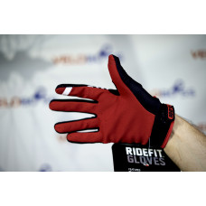 Перчатки 100% Brisker Glove черный/красный/белый, р-р M, на липучке