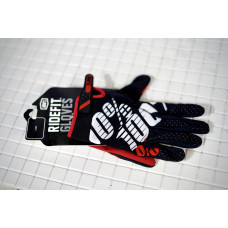 Перчатки 100% Brisker Glove черный/красный/белый, р-р M, на липучке
