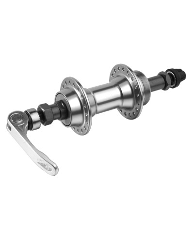 Втулка MTB,36H, задняя алюминиевая под трещотку (6-8 ск.) 3/8x14Gx135x145 с эксцентриком серебристая