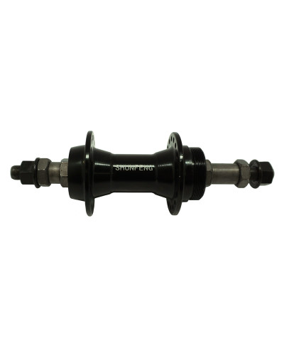 Втулка MTB задняя алюминиевая под трещотку, 3/8x14Gx36Hx135x170 на промподшипниках, на гайках, чёрна