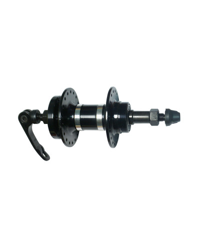 Втулка MTB задняя алюминиевая под трещотку, 3/8x14Gx36Hx135x145 на промподшипниках, с эксцентриком, 