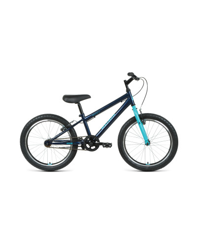 Велосипед ALTAIR MTB HT 20 1.0 (20" 1 ск. рост. 10.5") 2022, темно-синий/бирюзовый, IBK22AL20076